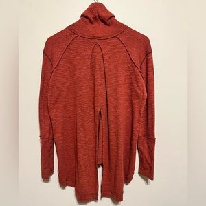Free People Brick Red Cowl Neck Sweater
